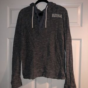 BUFFALO DAVID BITTON Grey Henley Hoodie